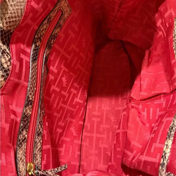 Elaine Turner Brown Snakeskin Shoulder Bag - Picture 5 of 6